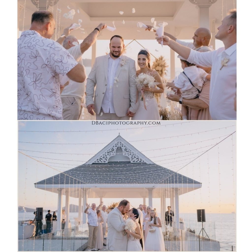 Cape Cod wedding sunset wedding ceremony, captured by Dabiel Baci Photography
