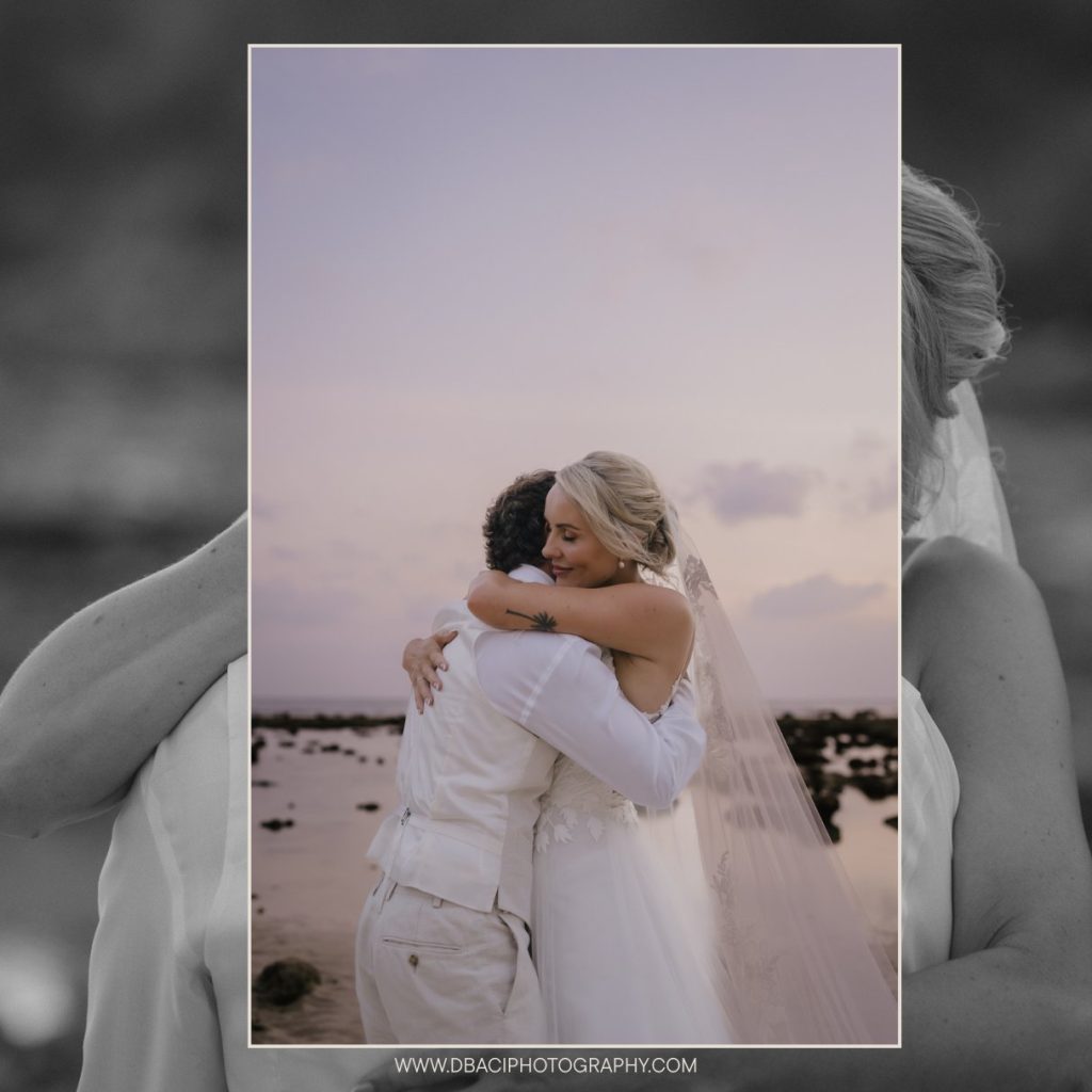 Beach wedding portrait on Cape Cod by Cape Cod wedding photographer, Daniel Baci