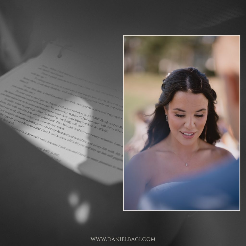 Bride says her vows at her wedding ceremony at the luxury Cape Cod wedding venue, Willowbend.
