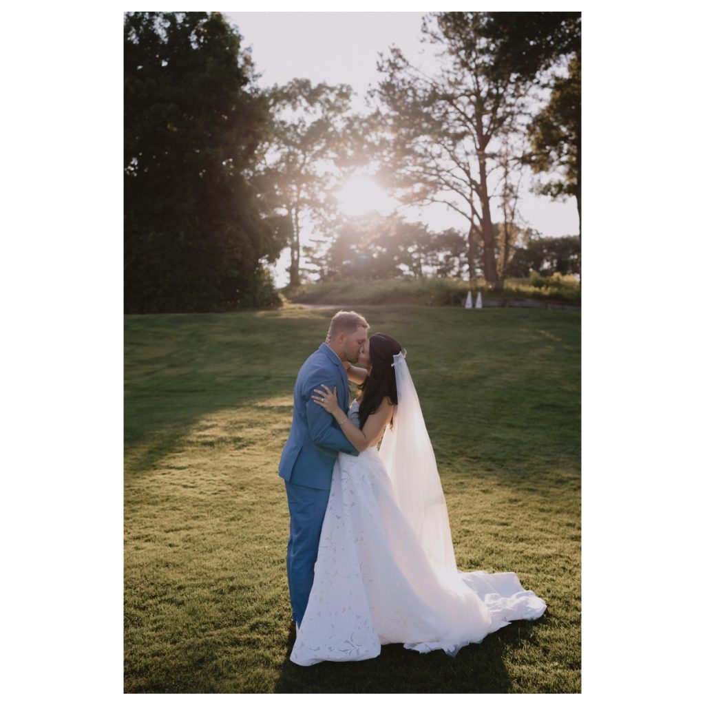 Wedding portrait on the golf course at Willowbend in Mashpee.