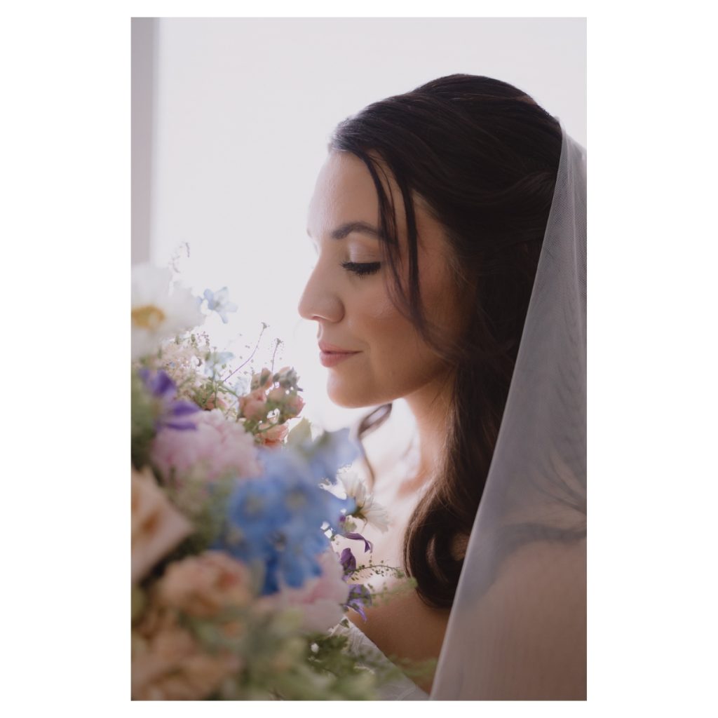 Bride's getting ready portrait from her Cape Cod wedding.