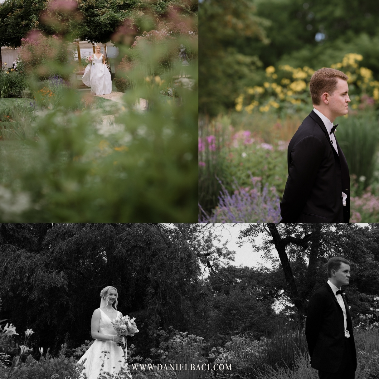 First look before wedding ceremony