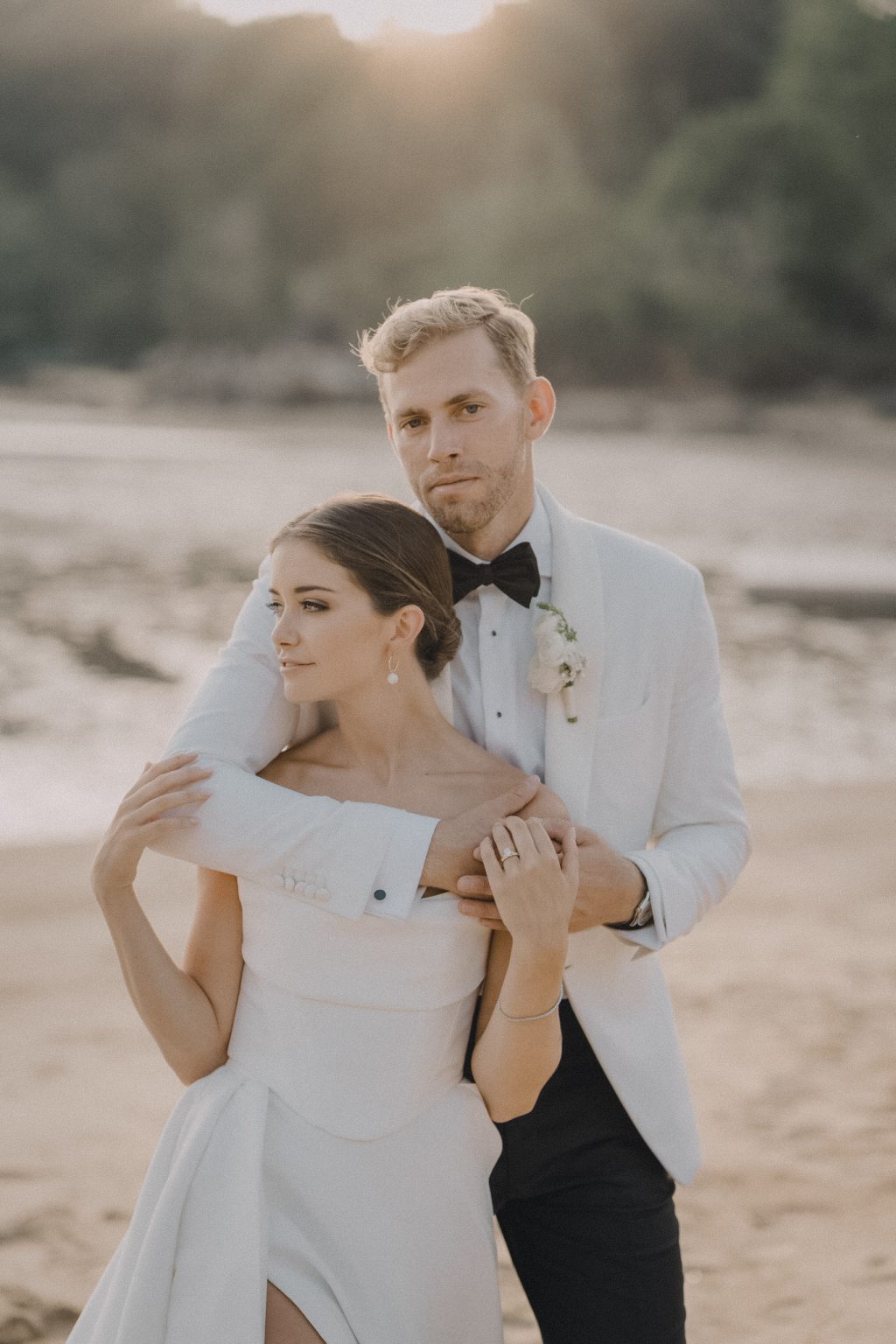 Couple portrait at golden hour